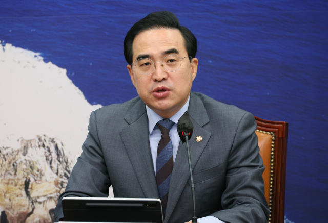 더불어민주당 박홍근 원내대표가 13일 오전 국회에서 열린 최고위원회의에서 발언하고 있다. 연합뉴스
