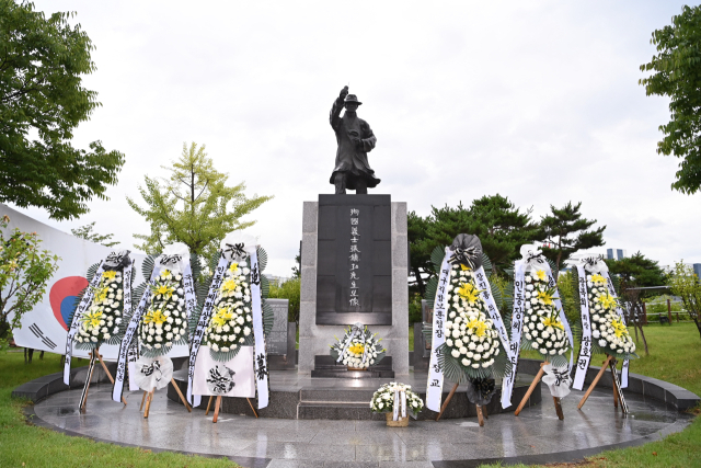 장진홍 선생 추모식. 구미시 제공