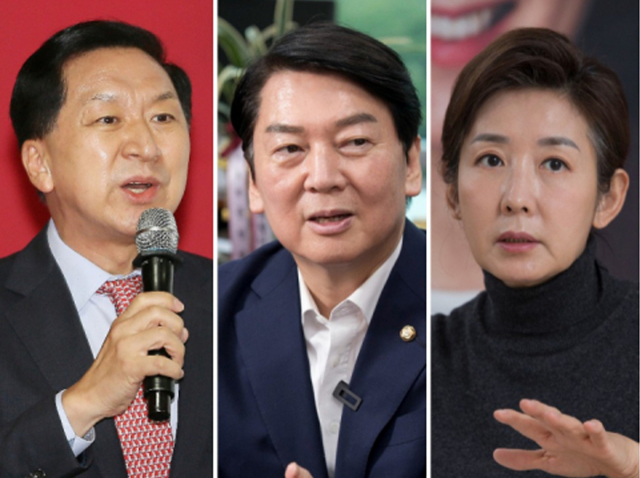 왼쪽부터 김기현·안철수 의원과 나경원 전 의원. 연합뉴스
