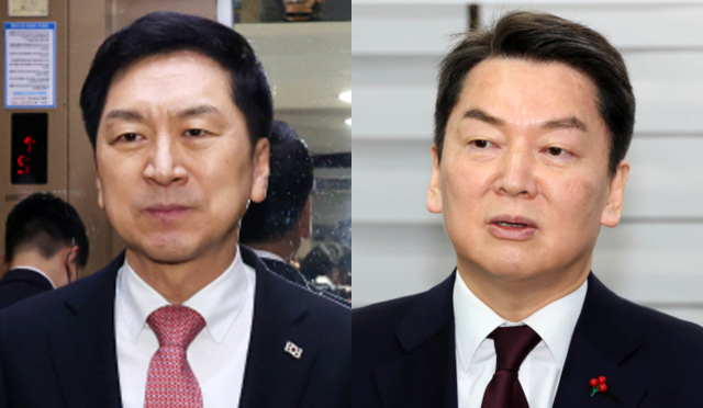 국민의힘 당권 주자인 김기현 의원이 25일 오후 서울 여의도 국회 의원회관에서 열린 지속발전 가능한 폐기물 매립 및 친환경적 활용방안 토론회 참석을 마치고 승강기에 오르고 있다.(왼쪽) 국민의힘 당권주자인 안철수 의원이 24일 서울 여의도 한 식당에서 열린 북한 이탈주민 간담회에서 발언하고 있다. 연합뉴스