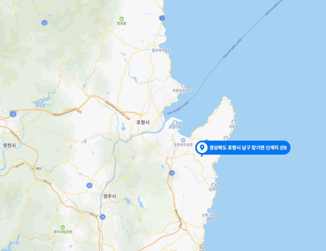 산불 발생 위치. 네이버 지도