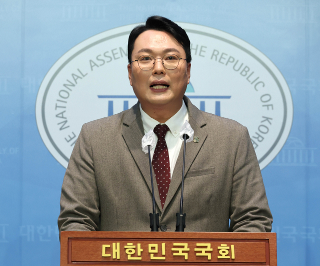국민의힘 천하람 전남 순천갑 당협위원장이 3일 국회 소통관에서 열린 당대표 출마기자회견에서 