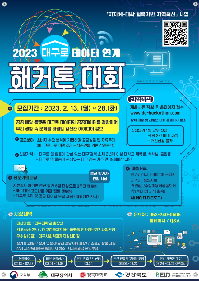 2023 대구로 데이터 연계 해커톤 대회 포스터.