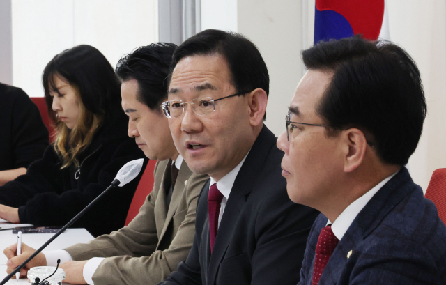 국민의힘 주호영 원내대표가 19일 오전 서울 여의도 국회에서 현안 관련 기자간담회를 하고 있다. 연합뉴스