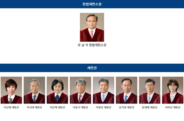헌법재판소 구성원. 헌법재판소 홈페이지