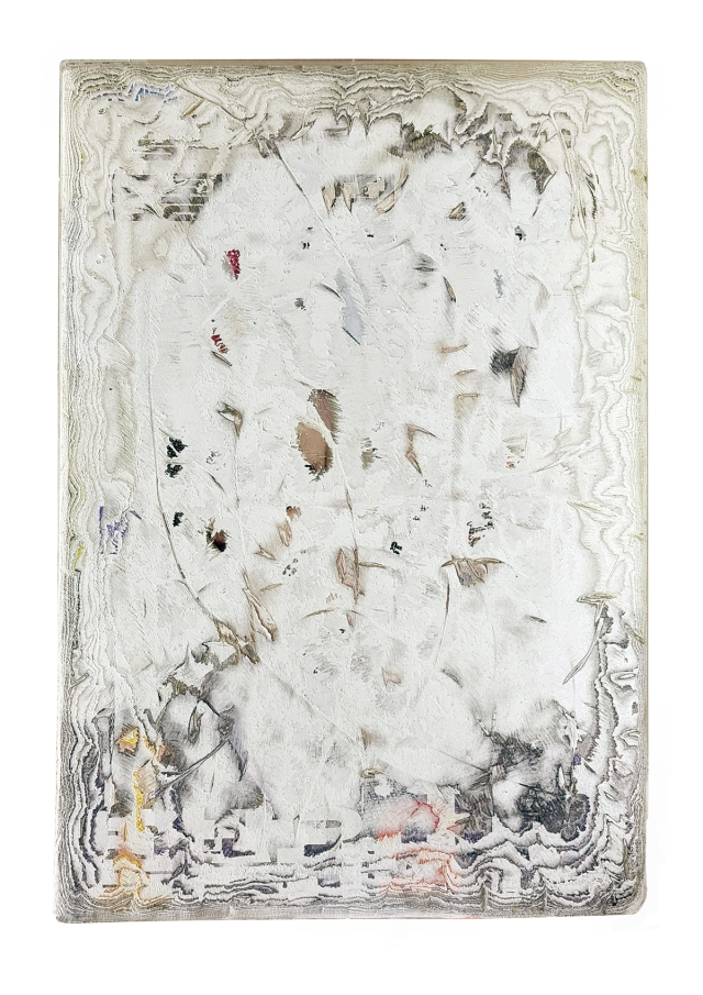 김미련, 선거의 피부, 혼합재료, 74x52x3cm, 2022.