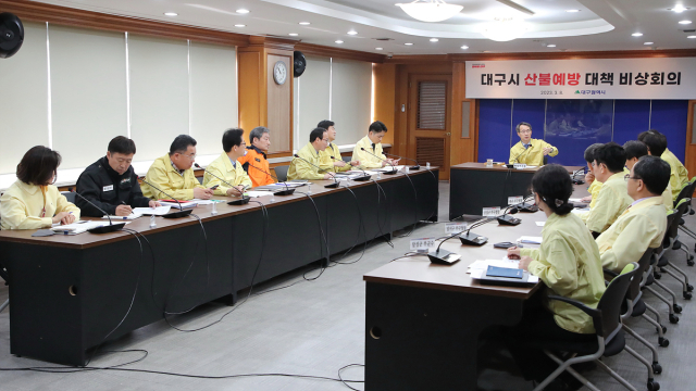 대구시는 8일 산불 관련 비상대책회의를 열고 산불 예방 및 대응 방안을 논의했다. 대구시 제공.