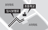 임시 보행로가 설치된 도로 뿐만 아니라 기존 경사로도 상당히 비좁고 가파르다 보니, 몇몇 학생들은 도로 한 복판으로 다니기도 했다. 학부모들은 임시 보행로가 좁고 경사가 급한데다 주변에 차량 통행도 많다며 불안한 마음을 감추지 못했다. 김주원 기자