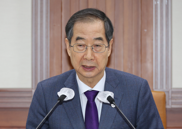 한덕수 국무총리가 9일 정부서울청사에서 열린 국정현안관계장관회의를 주재하며 발언하고 있다. 연합뉴스