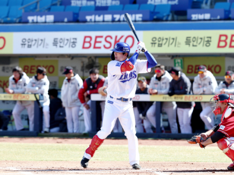 삼성라이온즈 첫 시범경기 승리…김태훈, 호수비·결승타 눈도장