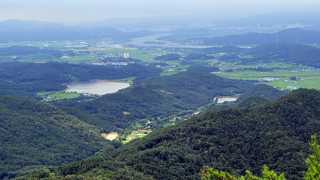 도리사 서대에서 바라본 낙동강.