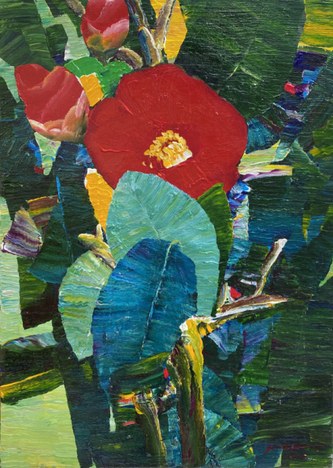 강종열, Camellia, Acrylic on canvas, 90.9x60.6cm.