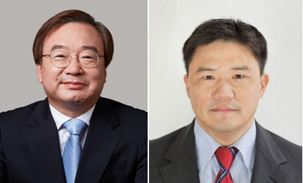 강효상(왼쪽)·조정환(오른쪽) 신임 대표이사. 경인방송 제공