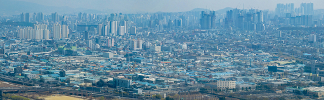 대구 서구 상공에서 바라본 대구염색산업단지 모습. 매일신문 DB.