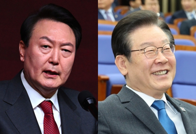 윤석열 대통령(왼쪽), 더불어민주당 이재명 대표. 연합뉴스