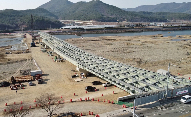 경주 황성동과 현곡면을 잇는 제2금장교 공사 현장 모습. 경주시 제공