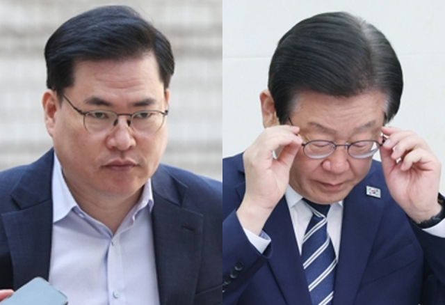 유동규 성남도시개발공사 전 기획본부장(왼쪽), 이재명 더불어민주당 대표. 연합뉴스