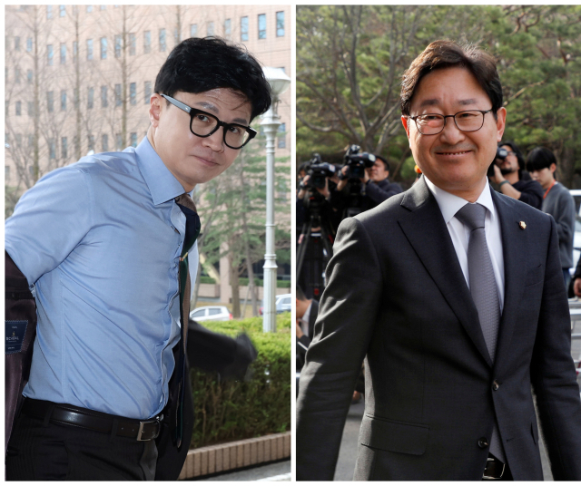 윤석열 정권의 한동훈 법무부 장관(왼쪽)과 문재인 정권시절 박범계 전 장관. 매일신문 DB