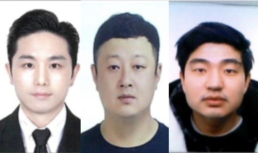 지난달 29일 오후 11시46분께 서울 강남구 역삼동 한 아파트 앞에서 A(48)씨를 차량으로 납치한 뒤 이튿날 오전 살해하고 대전 대청댐 인근 야산에 시신을 암매장한 혐의(강도살인·사체유기)를 받는 이경우, 황대한, 연지호. 연합뉴스