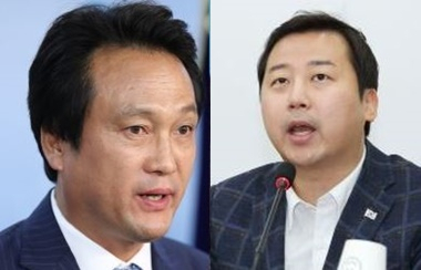 안민석(왼쪽) 더불어민주당 의원과 장예찬 국민의힘 청년최고위원.