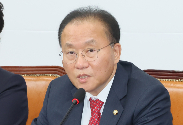 국민의힘 윤재옥 원내대표가 10일 오전 국회에서 열린 최고위원회의에서 발언하고 있다. 연합뉴스
