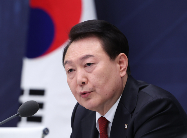 윤석열 대통령이 14일 청와대 영빈관에서 열린 디지털플랫폼정부 실현계획 보고회에서 발언하고 있다. 연합뉴스