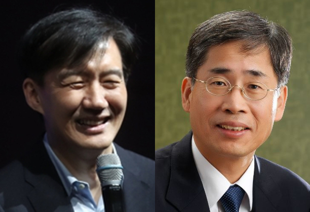 조국 전 법무부 장관(왼쪽), 신평 변호사. 연합뉴스