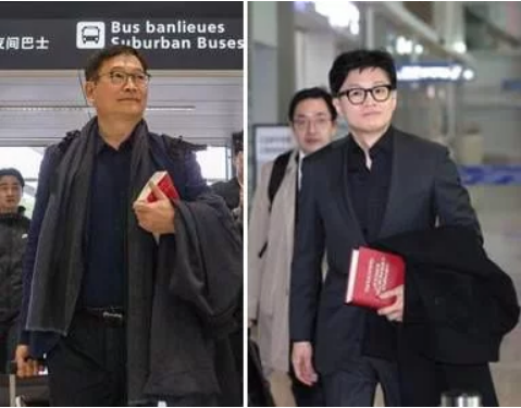 송영길 전 더불어민주당 대표가 조기귀국을위해 23일(현지시각) 프랑스 파리 샤를 드골 공항에 도착한 모습(왼쪽)과 한동훈 법무부장관이 지난 7일 유럽 출장을 위해 인천국제공항 출국장에 들어선 모습. 연합뉴스