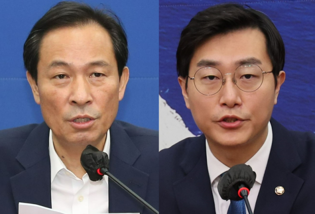 우상호·장경태 국회의원. 연합뉴스