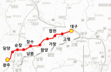 대구~광주 달빛고속철도 노선도. 대구시 제공
