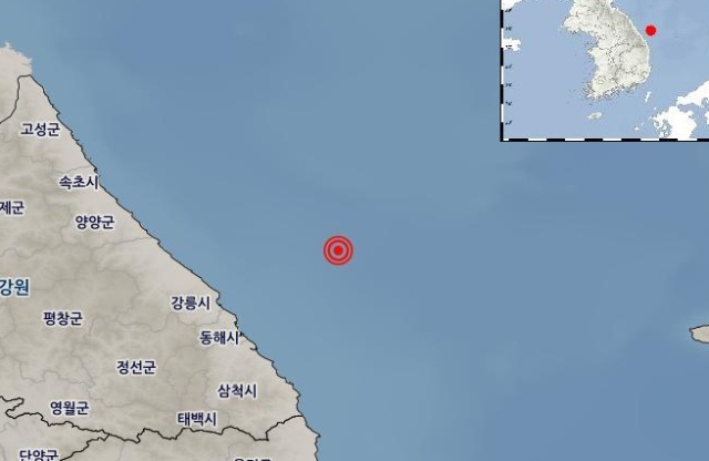 26일 오후 7시 31분쯤 강원도 동해시 북동쪽 50km 해역에서 규모 1.5의 지진이 발생했다. 기상청