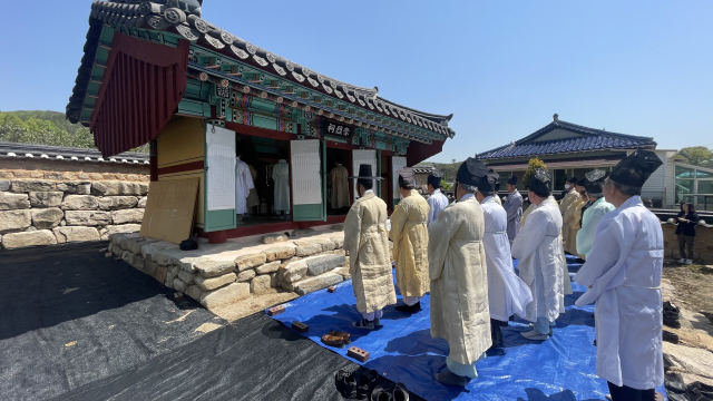 지난달 30일 노병대 의병장의 위패를 모신 상주 숭렬사에서 숭모제가 엄숙히 진행됐다. 상주시 제공