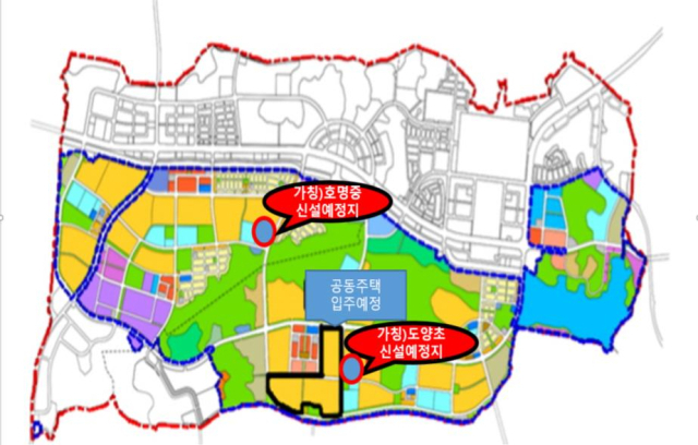 경북도청 신도시 내 신설 학교의 위치도. 경북교육청 제공