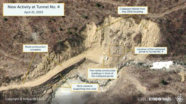북한 풍계리 4번 갱도 위성사진. CSIS 홈페이지 캡쳐·연합뉴스