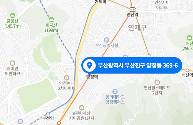부산 화재 현장 위치. 네이버 지도