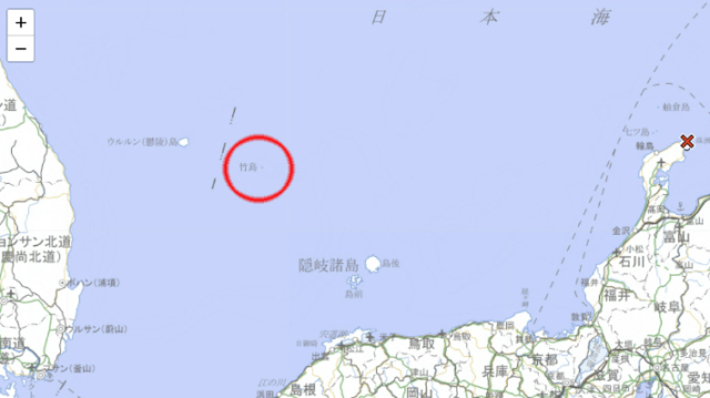 독도를 다케시마(竹島)로 표기하고 일본 영토에 포함시킨 일본 기상청의 지도. 일본기상청 홈페이지 캡처