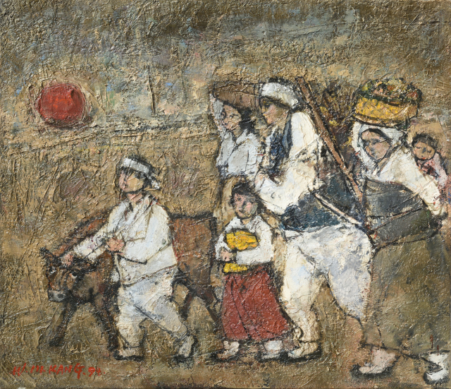 강우문, 귀로, 53.0x45.5cm, Oil on canvas, 1994.