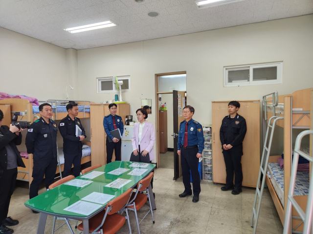 이인선 국민의힘 국회의원이 지난 15일 대구경찰청 제1기동대를 방문해 현장을 점검했다. 이인선 의원실