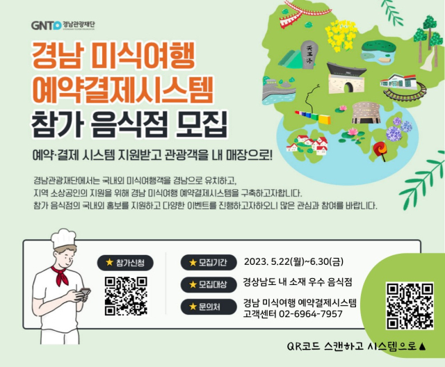 경남 미식 여행 참가 음식점 모집 홍보물. 제공 경남도