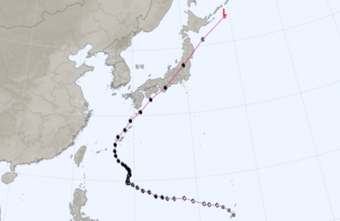 2018년 태풍 짜미 최종 경로. 기상청