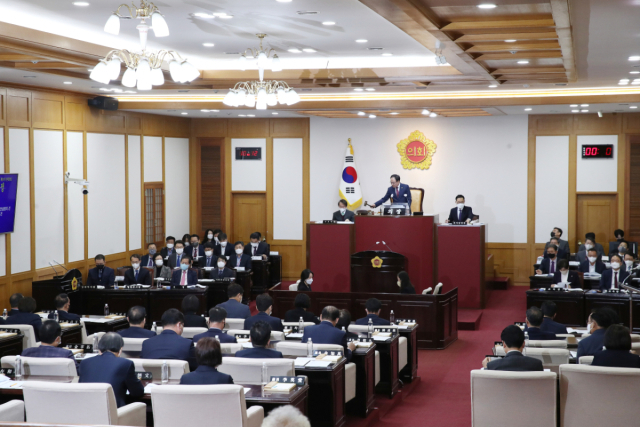 대구시의회 제297회 정례회 개회식 모습. 대구시의회 제공