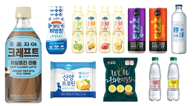 저칼로리, 제로슈거 제품들이 여름 휴가를 앞둔 다이어터들의 관심을 한 몸에 받고 있다. 각 제조사 제공