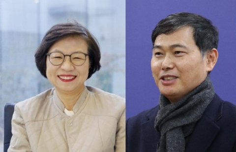 최은주(왼쪽) 전 대구미술관장과 안규식 전 클레이아크김해미술관장.
