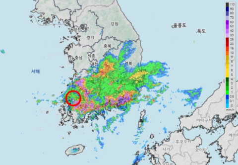 시간당 71mm 폭우 전남 함평서 