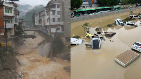 中 역대급 폭염 속 곳곳서 물난리…산시 5천여명 홍수 피해