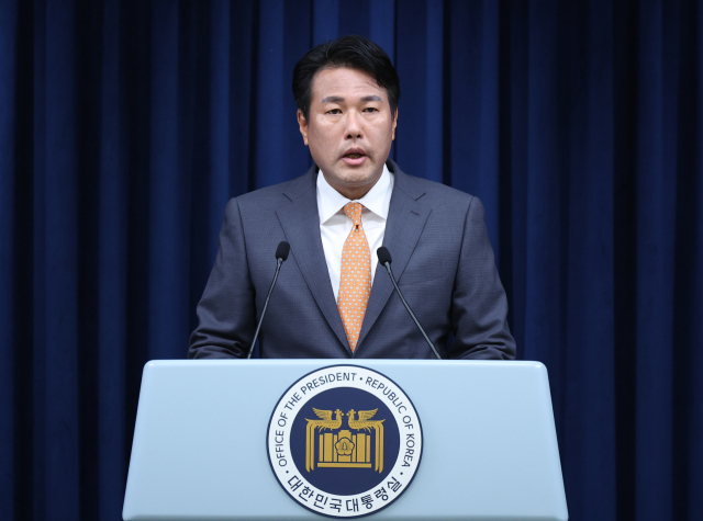 김태효 국가안보실 제1차장이 6일 서울 용산 대통령실 청사에서 윤석열 대통령의 리투아니아 북대서양조약기구(NATO·나토) 정상회의 참석 및 폴란드 방문 관련 브리핑을 하고 있다. 연합뉴스