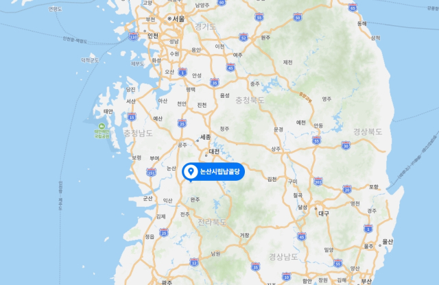 충남 논산 양지추모원(시립납골당) 위치. 네이버 지도