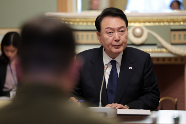 우크라이나 방문 중인 윤석열 대통령. 연합뉴스