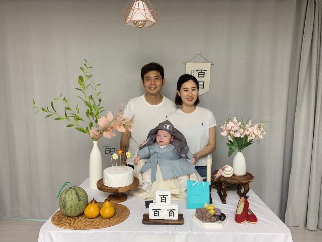 박소연·강민호 부부 첫째 아들 강리한