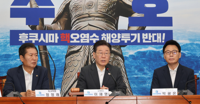 이재명 더불어민주당 대표가 지난 14일 서울 여의도 국회에서 열린 최고위원회의에서 발언하고 있다. 연합뉴스